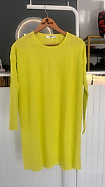 T KALIP FİTİL DETAYLI RAYON TUNİK NEON