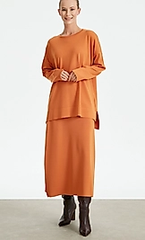 TRİKO ETEKLİ TAKIM KİREMİT