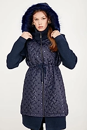 TRİKO DETAYLI KAPİTONE KABAN LACİVERT