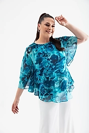 ŞİFON KISA KOLLU BLUZ