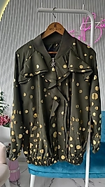 GOLD PUANLI HAKİ CEKET