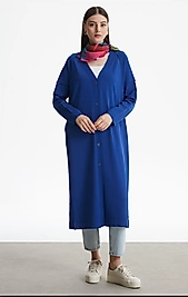 TERS DİKİŞ DETAYLI RAYON HIRKA SAKS