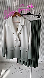 PİLİSELİ ETEKLİ TAKIM YEŞİL