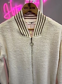 ÇİZGİLİ RİBANALI ANGORA CEKET