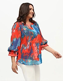 RENKLİ ŞİFON BLUZ