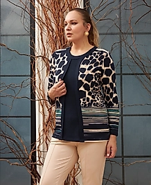 BÜYÜK BEDEN LACİVERT BLUZ