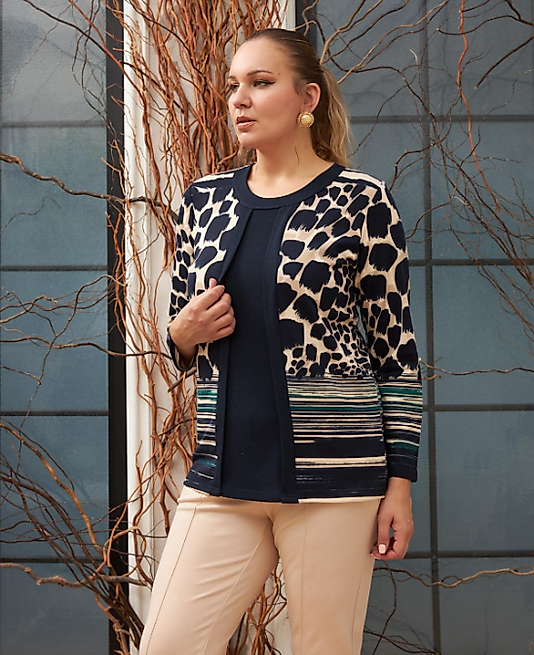 BÜYÜK BEDEN LACİVERT BLUZ