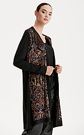 ÖNÜ KADİFE DETAYLI HIRKA SİYAH