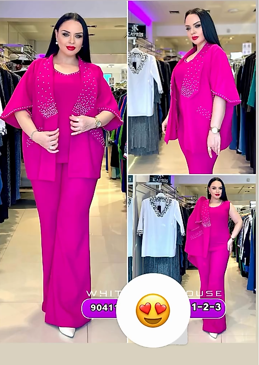 3'LÜ BÜYÜK BEDEN TAKIM FUŞYA