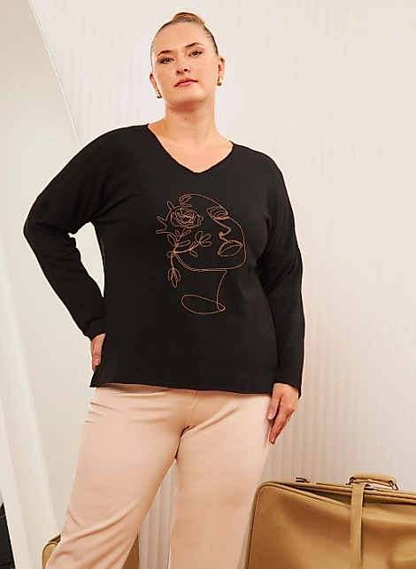 ŞERİT BONCUK İŞLEMELİ İTALYAN BLUZ