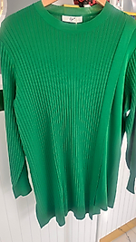 ASİMETRİK DETAYLI RAYON TUNİK YEŞİL