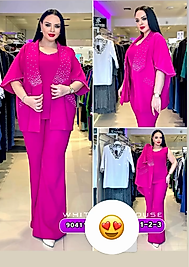 3'LÜ BÜYÜK BEDEN TAKIM FUŞYA