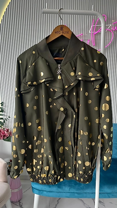 GOLD PUANLI HAKİ CEKET